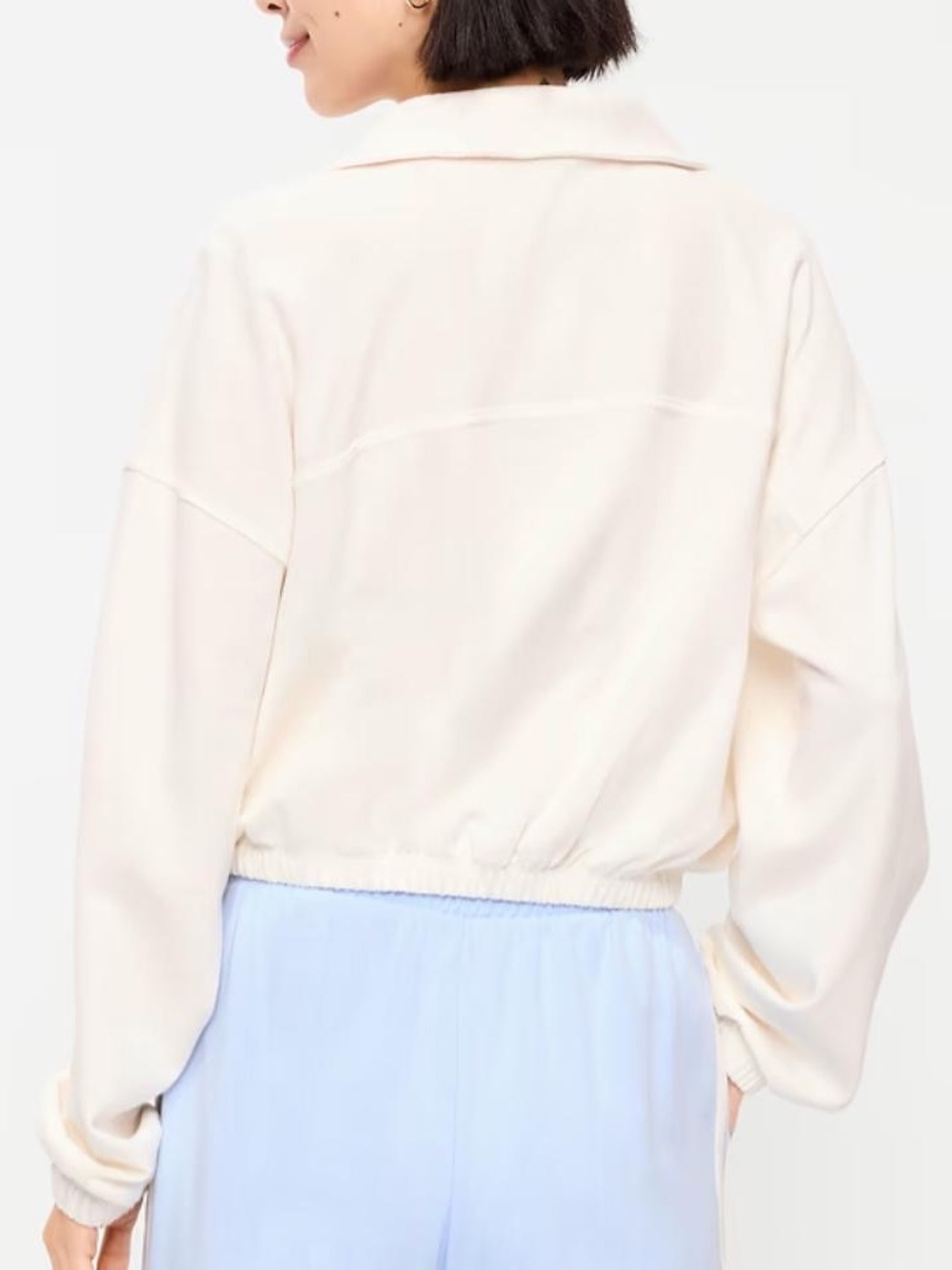NEW Old Navy Button-Up Funnel-Neck Sweatshirt Sea Salt